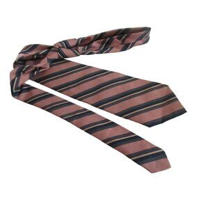 Ferrell Reed Stanton Woods Mens 100% Silk Striped Necktie Pink & Navy